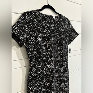 Old Navy Black and Cream Leopard Print Sheath Dress, Size M